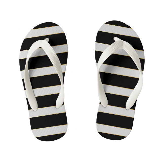 Beautiful Black and White  Kid's Thongs (Footbed)