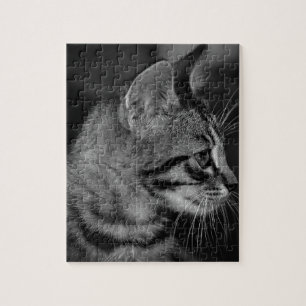 Beautiful Black and White Kitten Jigsaw Puzzle