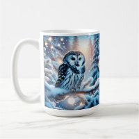 Beautiful Black And White Owl In Winter