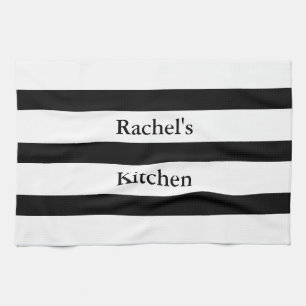 Beautiful Black and White stripes Tea Towel