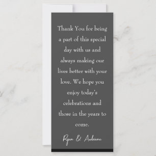 Beautiful Black and White table Thank You Card