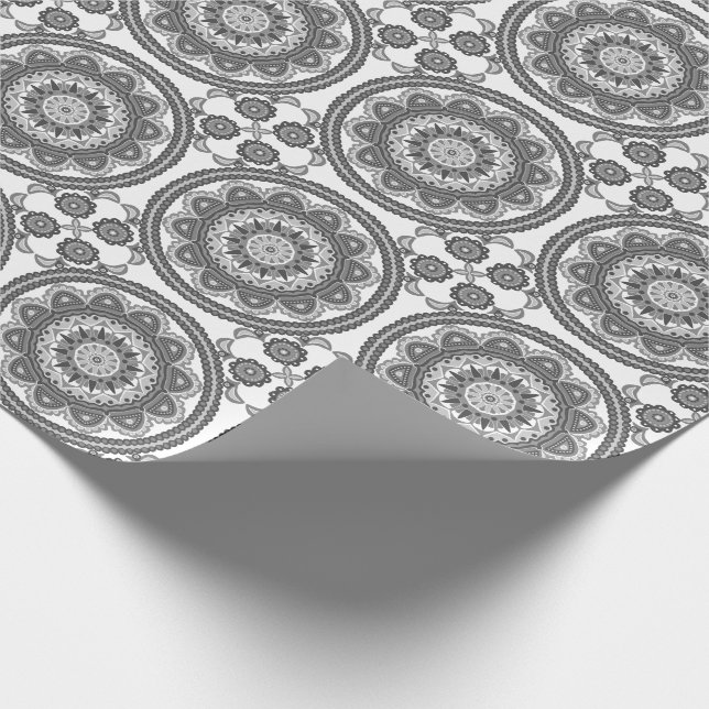 Beautiful Black and White Talavera Tile Wrapping Paper (Corner)