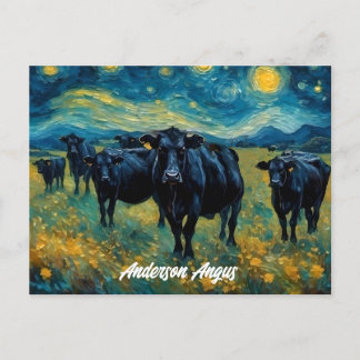 Beautiful Black Angus Cattle Postcard