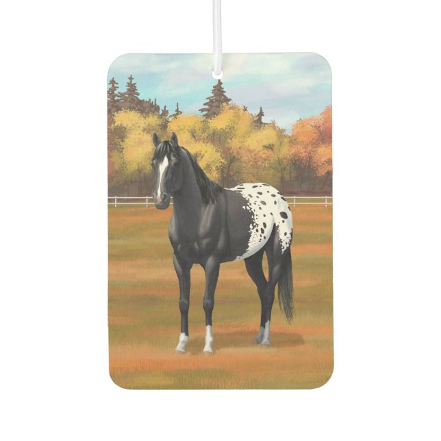 Beautiful Black Appaloosa Quarter Horse Stallion Car Air Freshener (Front)