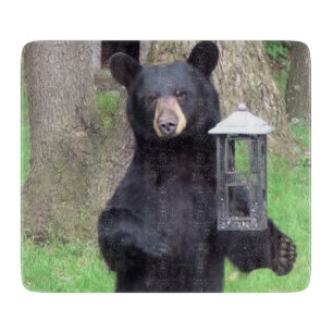 Beautiful Black Bear Glass Cutting Board