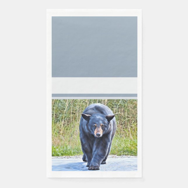 Beautiful Black Bear - Paper Napkin (Front)