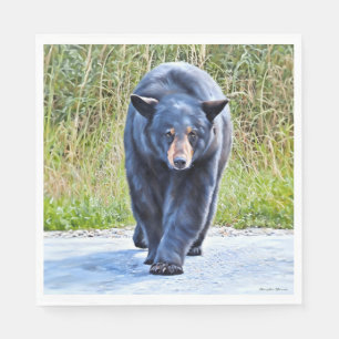 Beautiful Black Bear - Paper Napkin