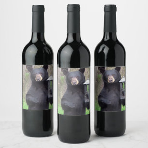Beautiful Black Bear Wine Label