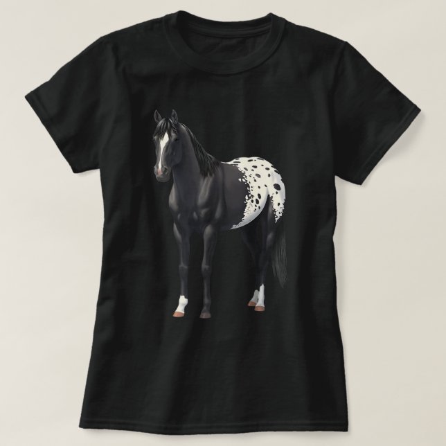 Beautiful Black Blanket Appaloosa Horse Lover Gift T-Shirt (Design Front)