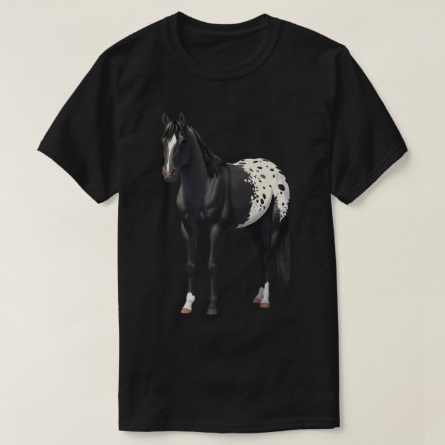 Beautiful Black Blanket Appaloosa Horse Lover Gift T-Shirt (Design Front)