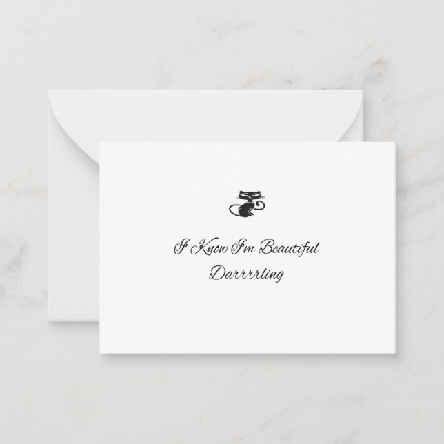 Beautiful Black Cat Card (Front)