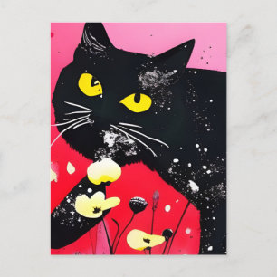 Beautiful Black Cat Postcard