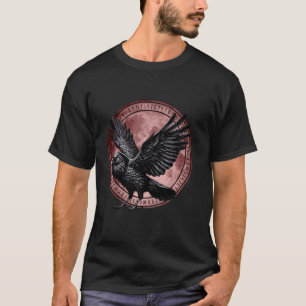 Beautiful Black Crow Raven Bird Silhouette, Norse T-Shirt