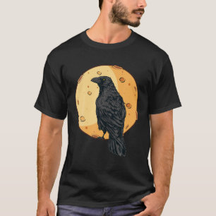 Beautiful Black Crow Raven Bird Watch. Birds Silho T-Shirt