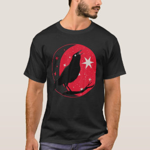 Beautiful Black Crow Raven Bird Watch. Birds Silho T-Shirt