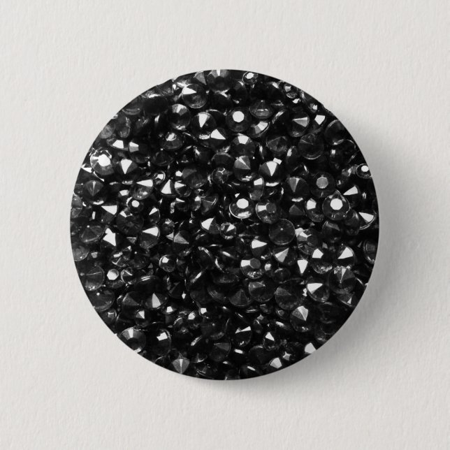 Beautiful Black Crystals Round Button (Front)