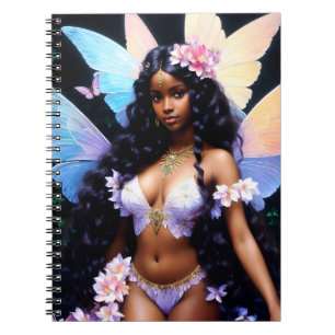 Beautiful Black Fairy Girl Notebook