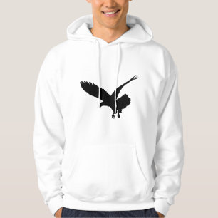 Beautiful Black Flying Eagle Bird Silhouette Hoodie