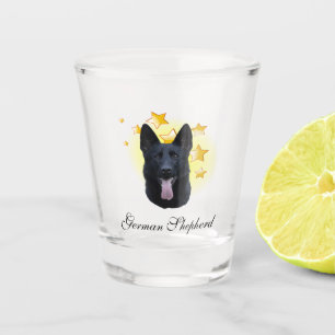 Beautiful Black German Shepherd is a Star   Shot Glass