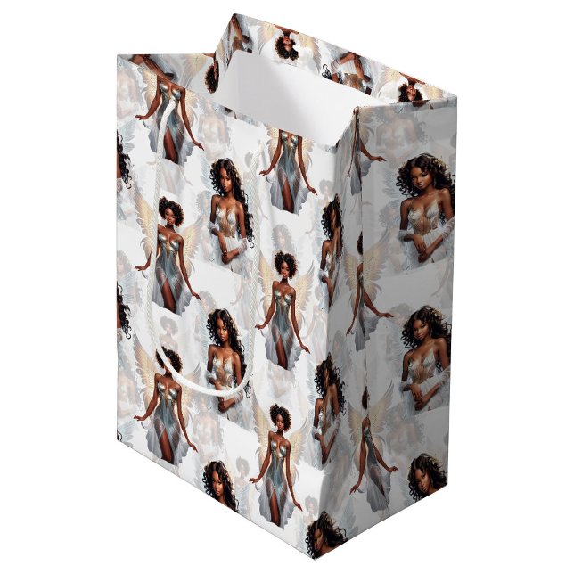 Beautiful Black Girl Angels Pattern Design  Medium Gift Bag (Creator Uploaded)