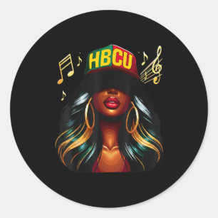 Beautiful Black Girl Hbcu Classic Round Sticker