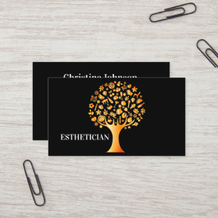 Beautiful black gold tree of life business card 