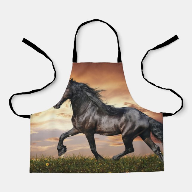 Beautiful Black Horse Apron (Front)