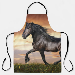 Beautiful Black Horse Apron