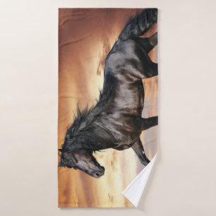 Beautiful Black Horse Bath Towel
