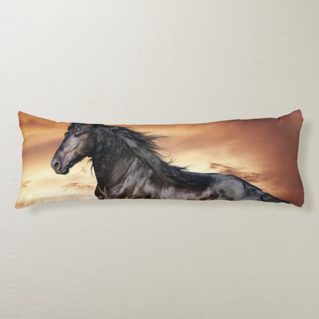 Beautiful Black Horse Body Cushion (Front)