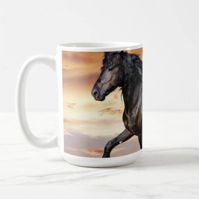 Beautiful Black Horse Coffee Mug (Left)