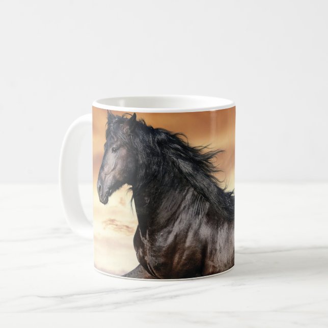 Beautiful Black Horse Coffee Mug (Front Left)