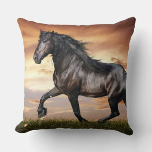 Beautiful Black Horse Cushion