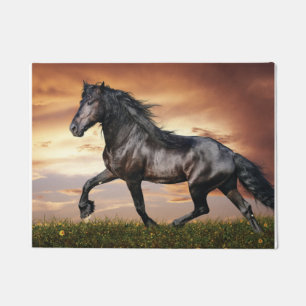 Beautiful Black Horse Doormat