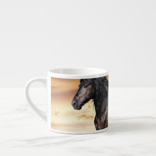 Beautiful Black Horse Espresso Cup