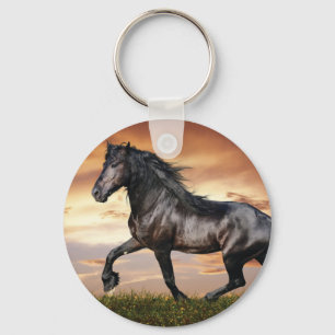 Beautiful Black Horse Key Ring