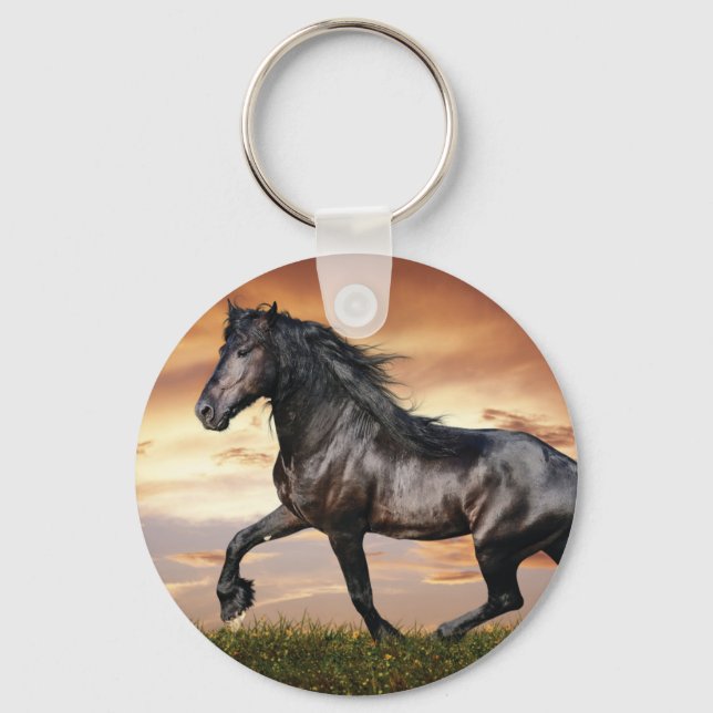 Beautiful Black Horse Key Ring (Front)