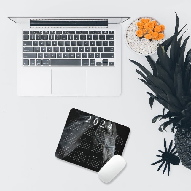 Beautiful Black Horse Photo 2024 Year Calendar Mouse Pad (Creator Uploaded)