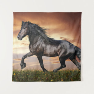 Beautiful Black Horse Tapestry