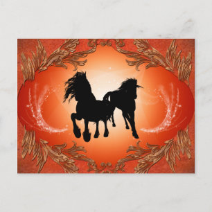 Beautiful black horse tattoos postcard