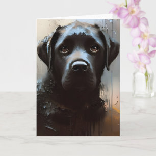 Beautiful Black Labrador Portrait Card