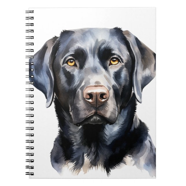 BEAUTIFUL BLACK LABRADOR RETRIEVER DOG NOTEBOOK (Front)