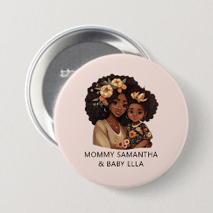 Beautiful Black Mum and Daughter (10) 7.5 Cm Round Badge