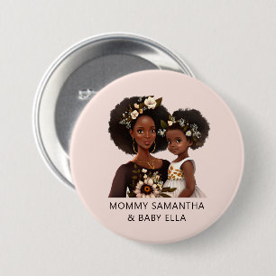 Beautiful Black Mum and Daughter (11) 7.5 Cm Round Badge