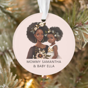 Beautiful Black Mum and Daughter (11) Ornament