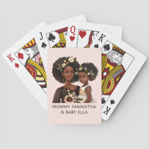 Beautiful Black Mum and Daughter (11) Playing Cards