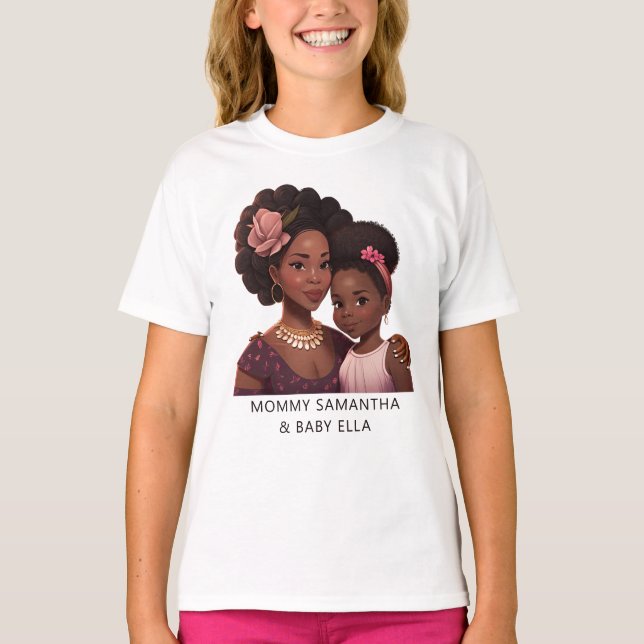 Beautiful Black Mum and Daughter (14) T-Shirt (Front)