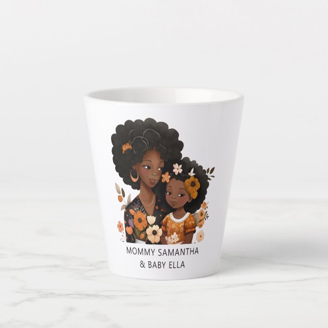 Beautiful Black Mum and Daughter (16) Latte Mug (Front)