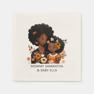 Beautiful Black Mum and Daughter (16) Napkin