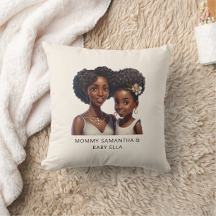 Beautiful Black Mum and Daughter (18) Cushion